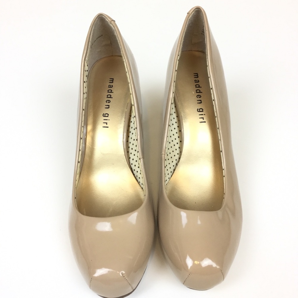Madden Girl Heel Sz 8 Nude Tan Getta Platform - Picture 2 of 8